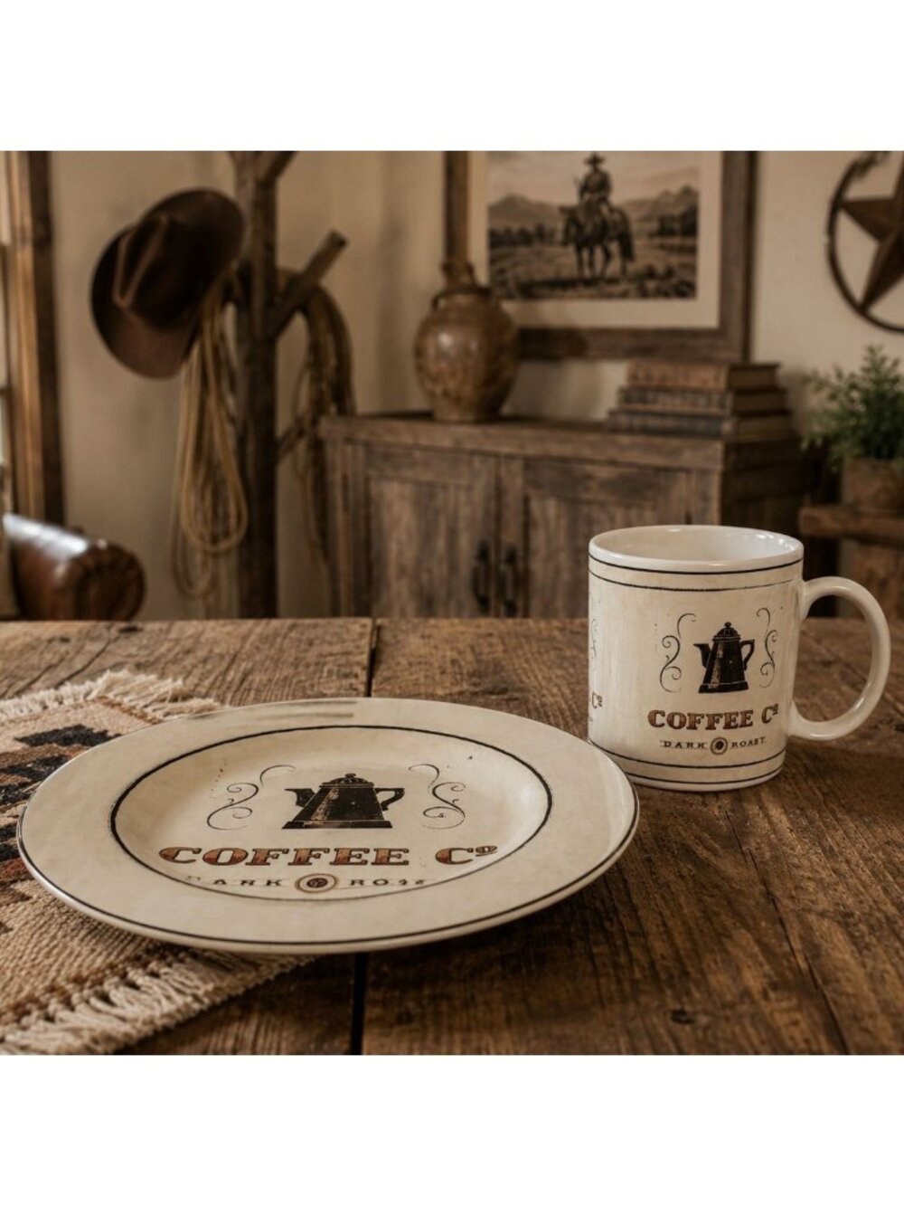 Sakura Coffee Co Dark Roast Mug and Plate Set